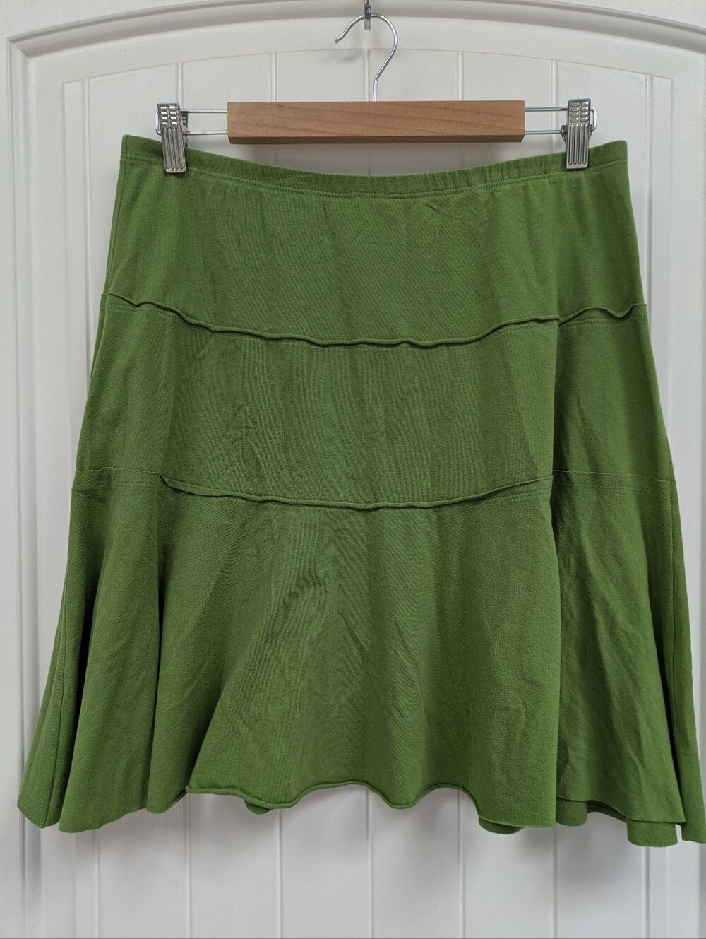 Necessitees Green Tiered A-Line Women's Skirt